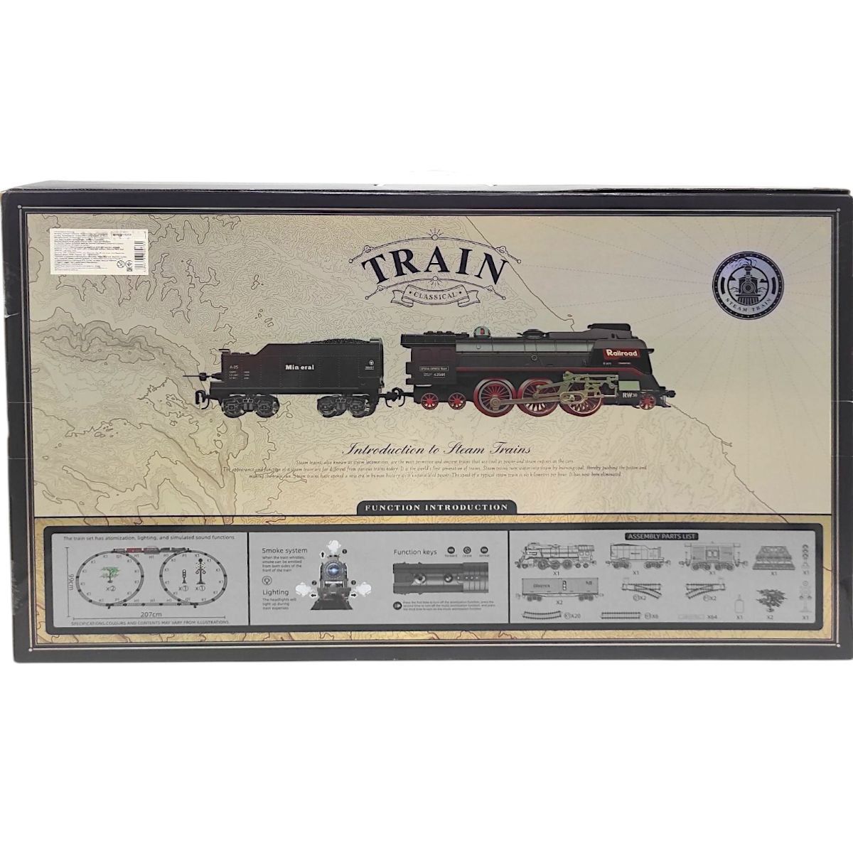 Железная дорога (5 вагонов, дорога 99х207 см, подсветка, парогенерация)  фото 2