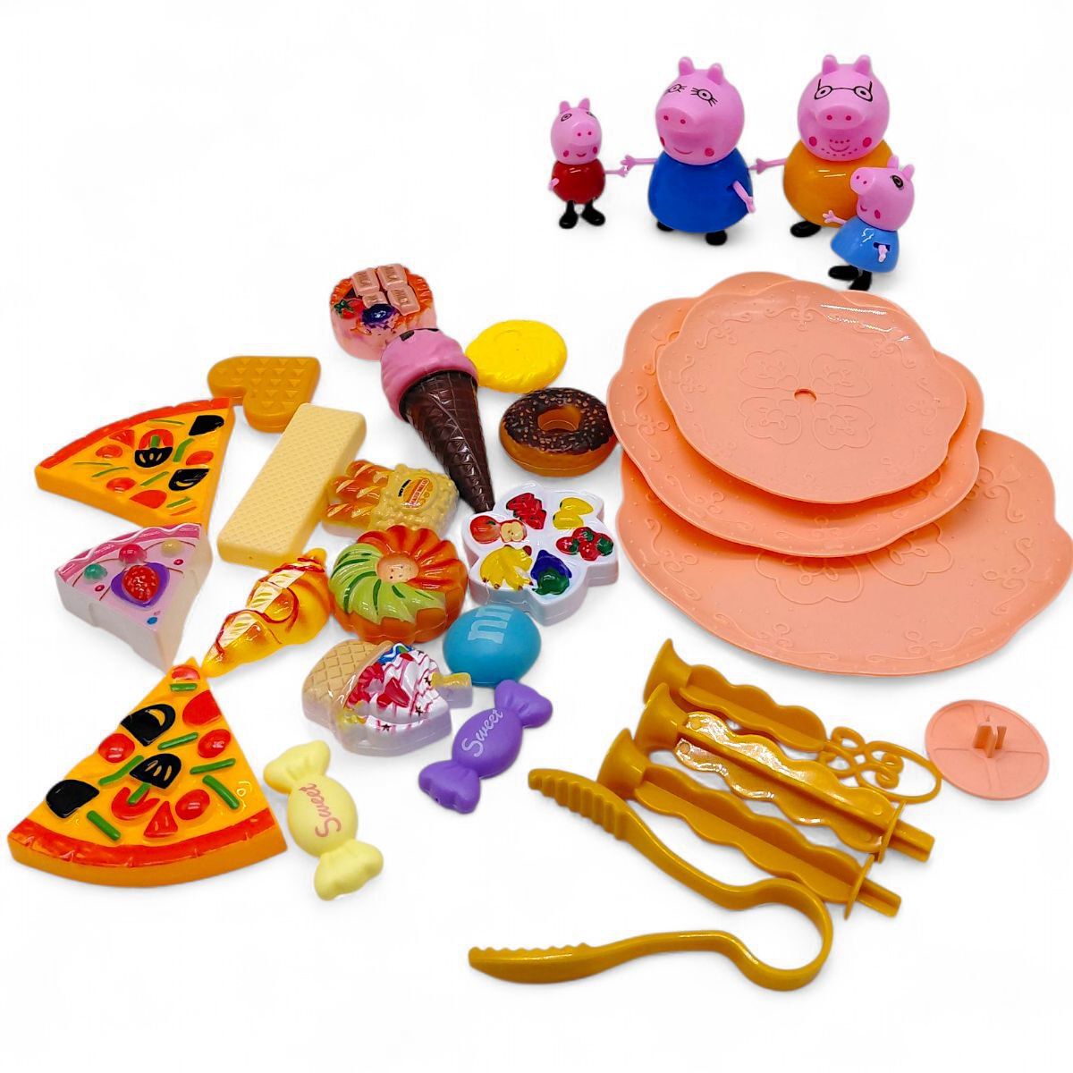 Герої "Свинка Пеппа" (герої, посуд, набір їжі) в пакеті  фото 2