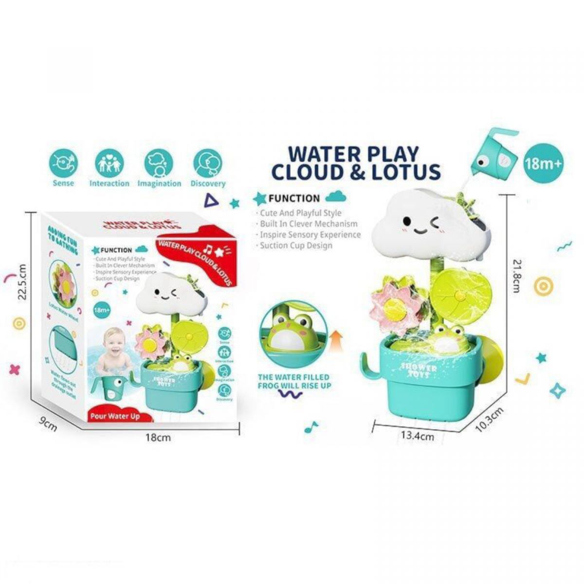 Гра для ванни млин, кухлик, на присосках, механічний принцип роботи, в коробці  фото 2