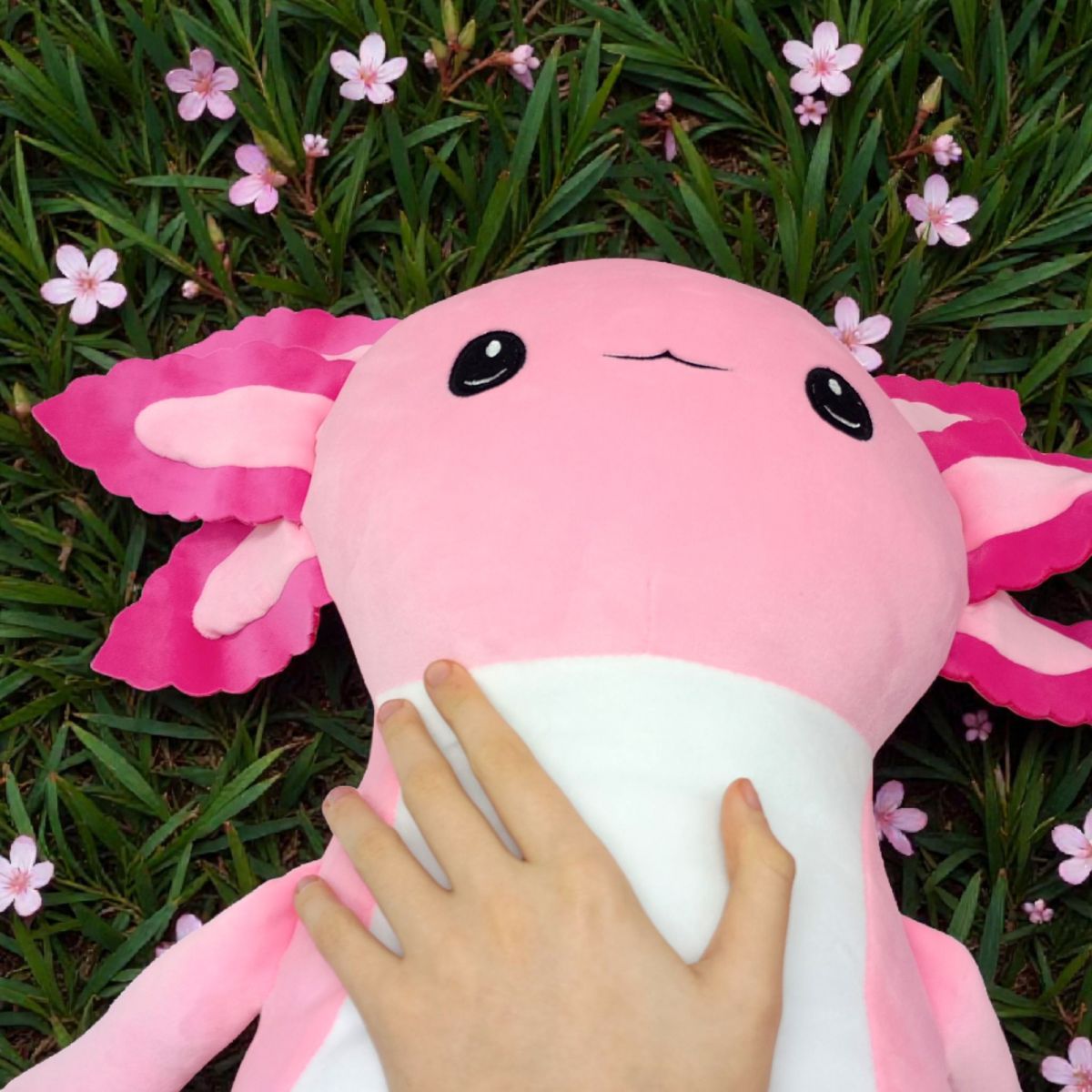 М'яка іграшка друзяка-обіймака аксолотль 58см.  фото 2