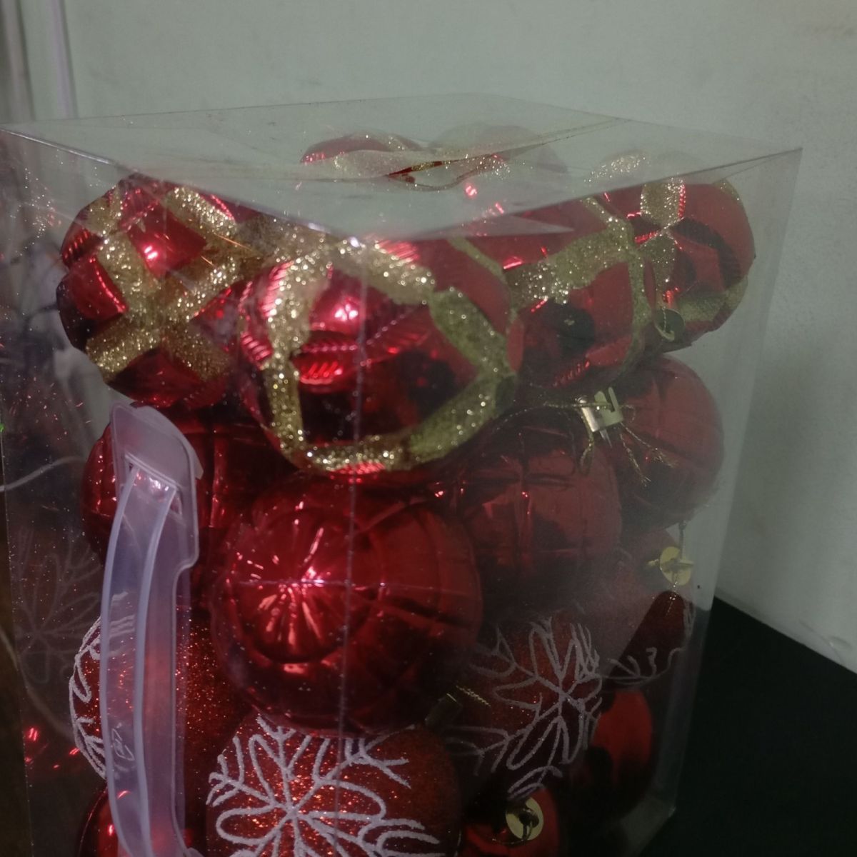 Уцінка.  Новорічні прикраси, 24 штук, кульки, D = 5,5  см, у слюді   - Пошкоджена упаковка  фото 2