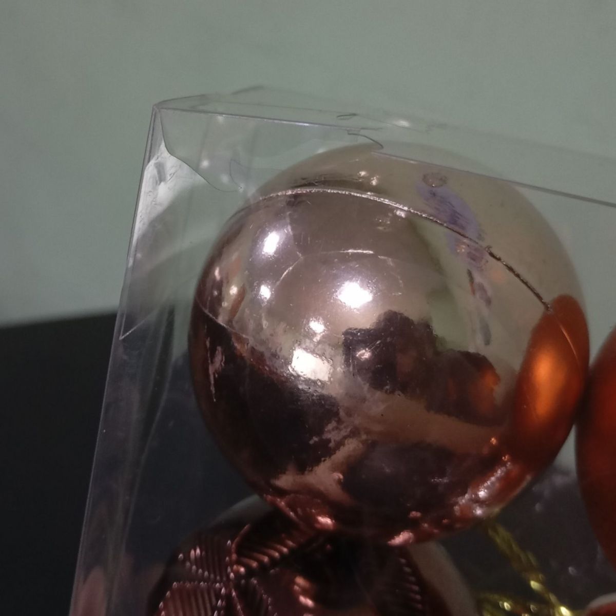 Уценка.  Новорічні прикраси іграшки на ялинку, кульки, 9 штук, D=6 см, в слюді   - Повреждена упаковка  фото 2