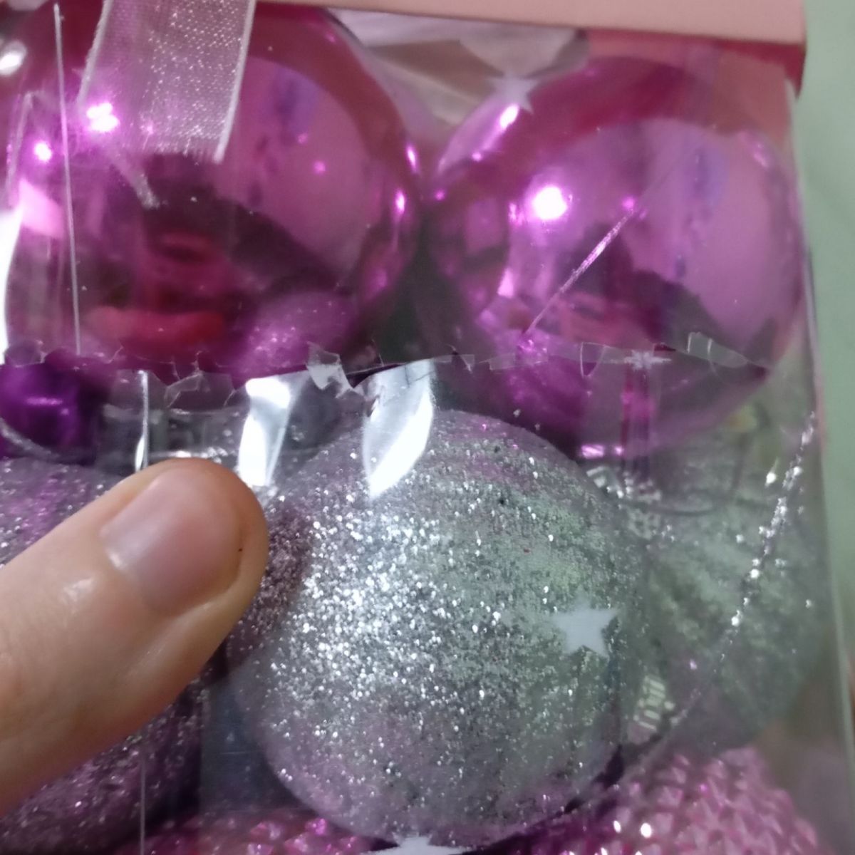 Уценка.  Новогодние украшения, 35 штук, шарики, D=5 см, в слюде - Повреждена упаковка  фото 2