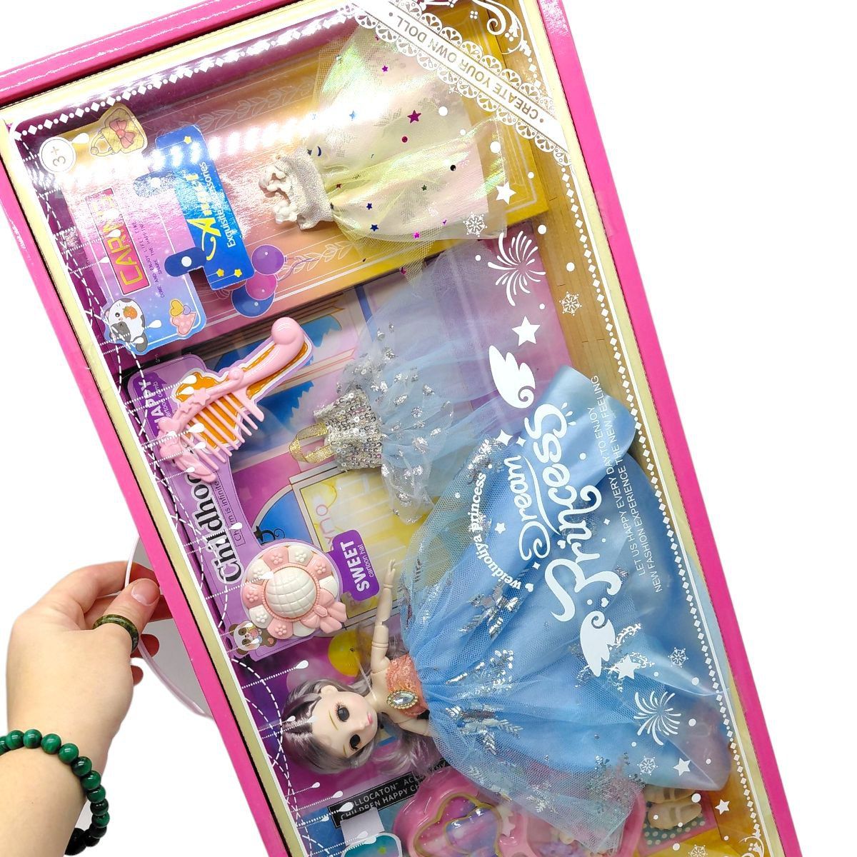 Лялька в коробці В (БЛАКИТНІЙ) СУКНІ  фото 2