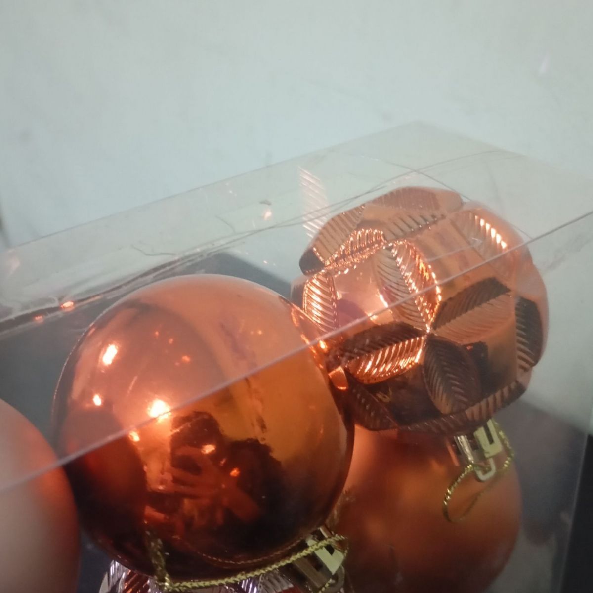 Уценка.  Новорічні прикраси іграшки на ялинку, кульки, 9 штук, D=6 см, в слюді   - Повреждена упаковка  фото 2