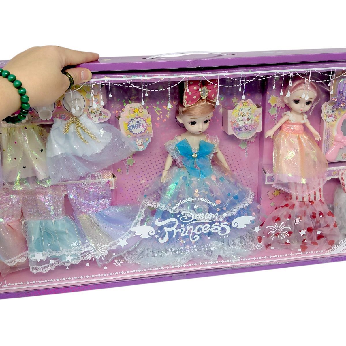 Лялька в коробці  В (БЛАКИТНІЙ) СУКНІ  фото 2