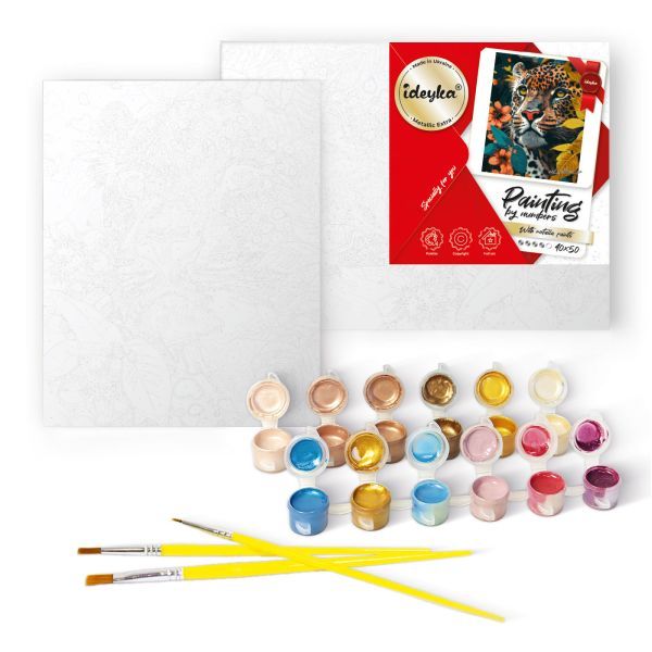 Картина за номерами - "Хижацький погляд з фарбами металік extra" ©art_selena_ua, 30х40см  фото 2