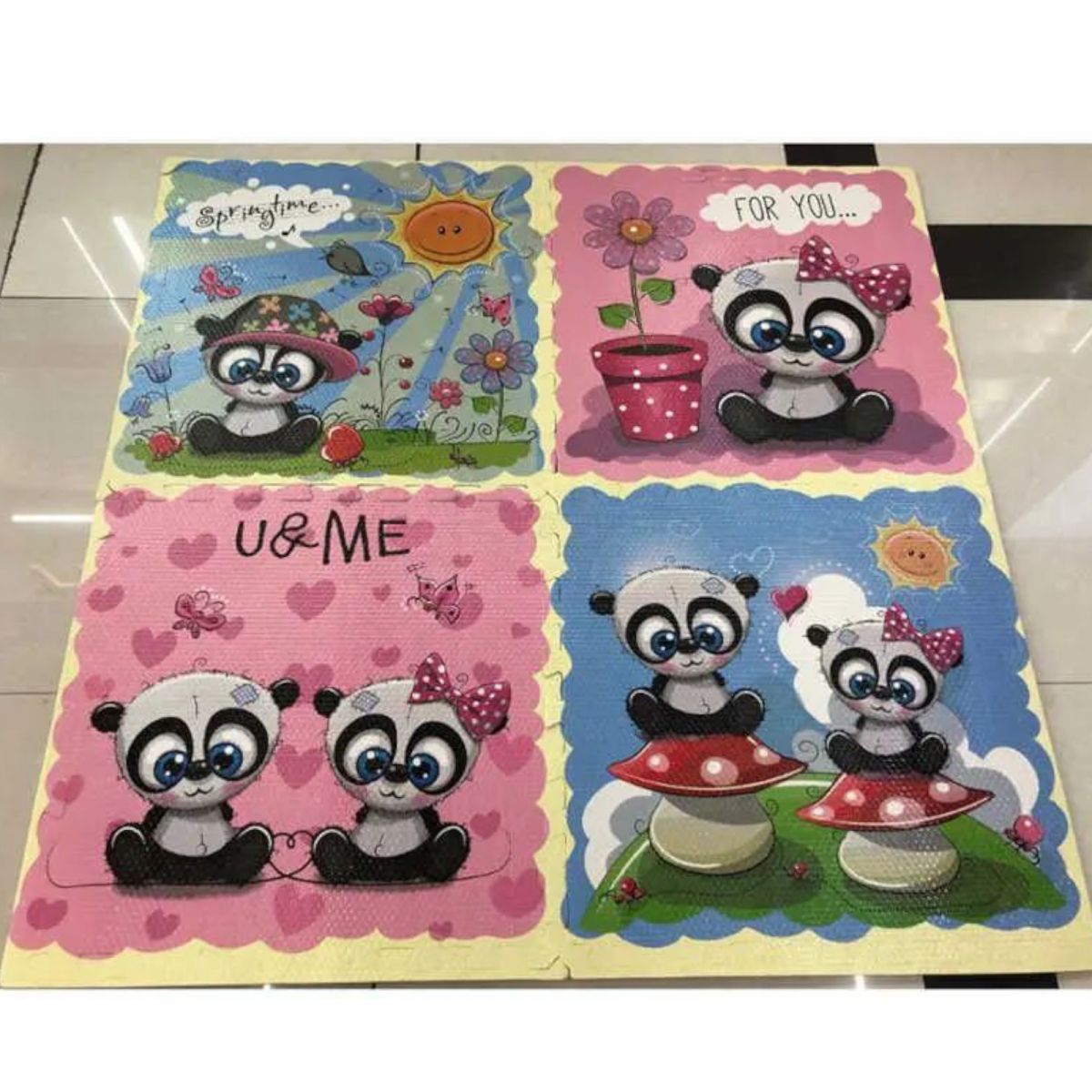 Коврик-пазл 4 элемента, 1 элемент 60х60 см, в пленке  фото 2