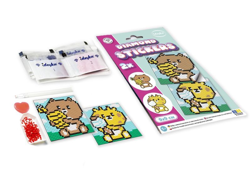 Алмазна мозаїка на стікері - "Професії.  Клоун", набір із 2 сюжетів, 9х9см  фото 2