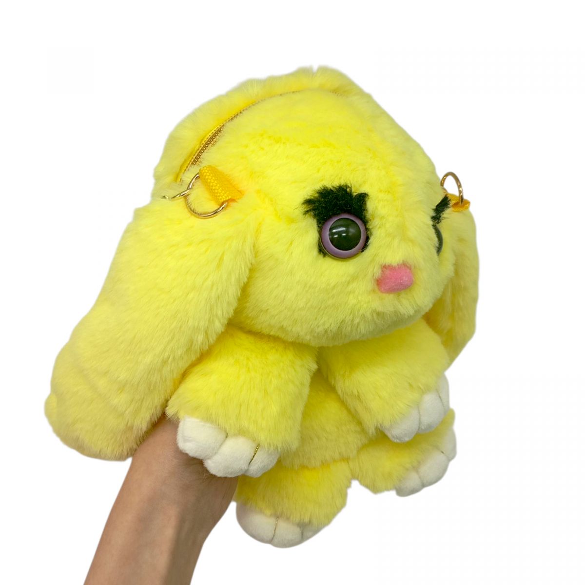 Мʼяка іграшка-рюкзак "Кролик" (ЖОВТИЙ) 25 см.  фото 2