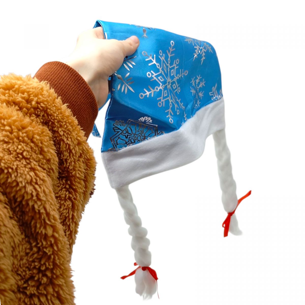 Новорічна шапка з кісками блакитна 62 см  фото 2