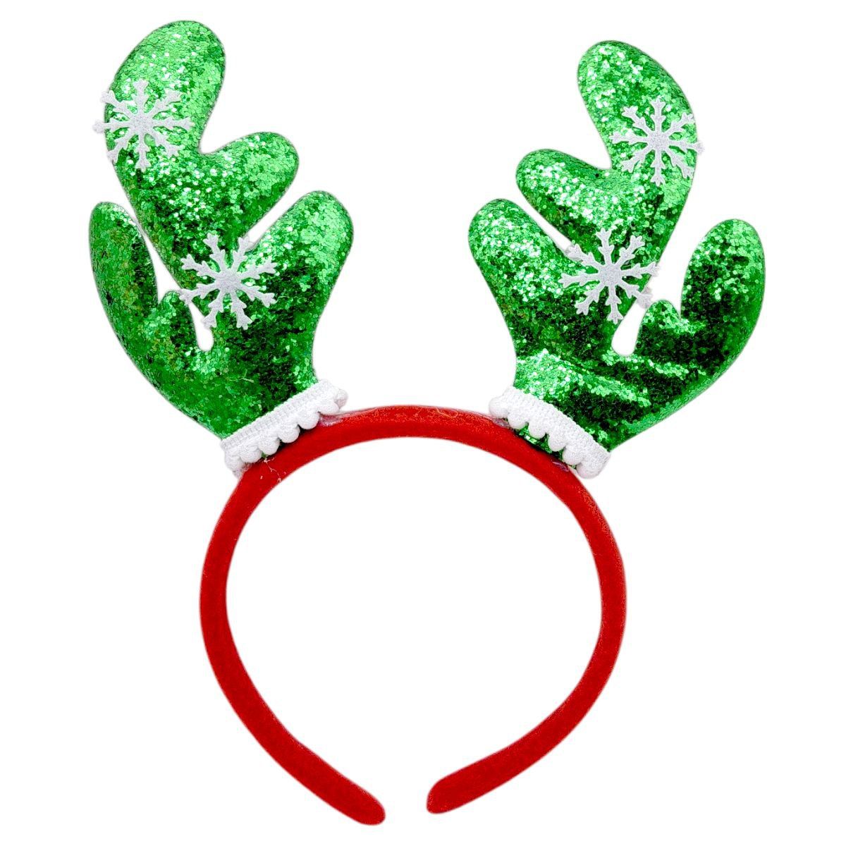 Обруч "Ріжки зі сніжинками" 25 см, мікс видів  фото 2