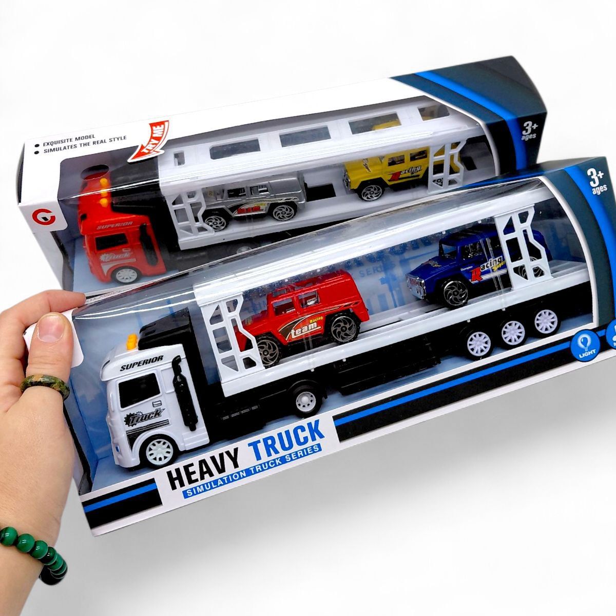 Автовоз інерційний (БІЛИЙ) коробка - 35х12,5х6 см  фото 2