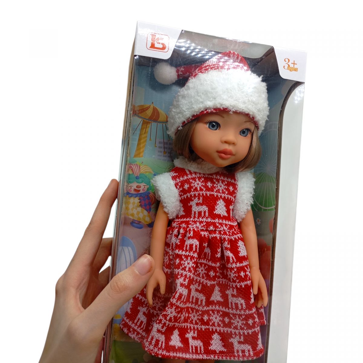 Лялька в різдвяному вбрані, розмір 33см  фото 2