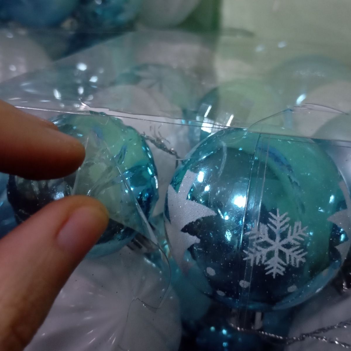 Уценка.  Новорічні прикраси C 67569 (32) 34 штуки, кульки, у слюді   - Повреждена упаковка,  фото 2