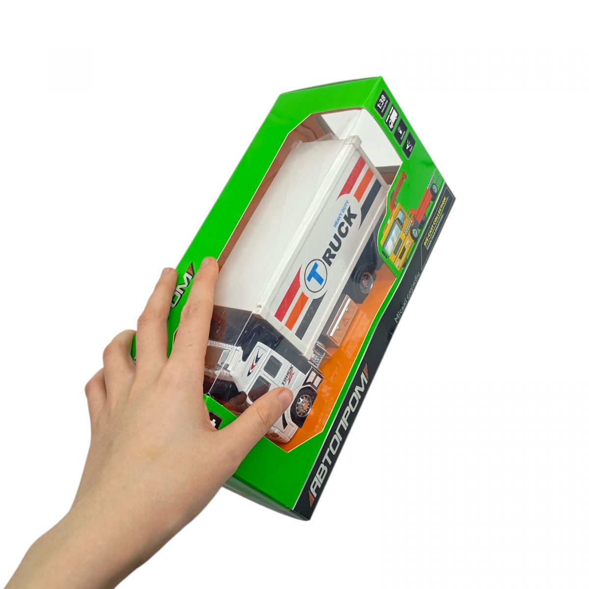 Машина мет.  АВТОПРОМ 1:38, фургон, батар. , світ. , звук, короб. 25,5 * 12 * 9см  фото 2