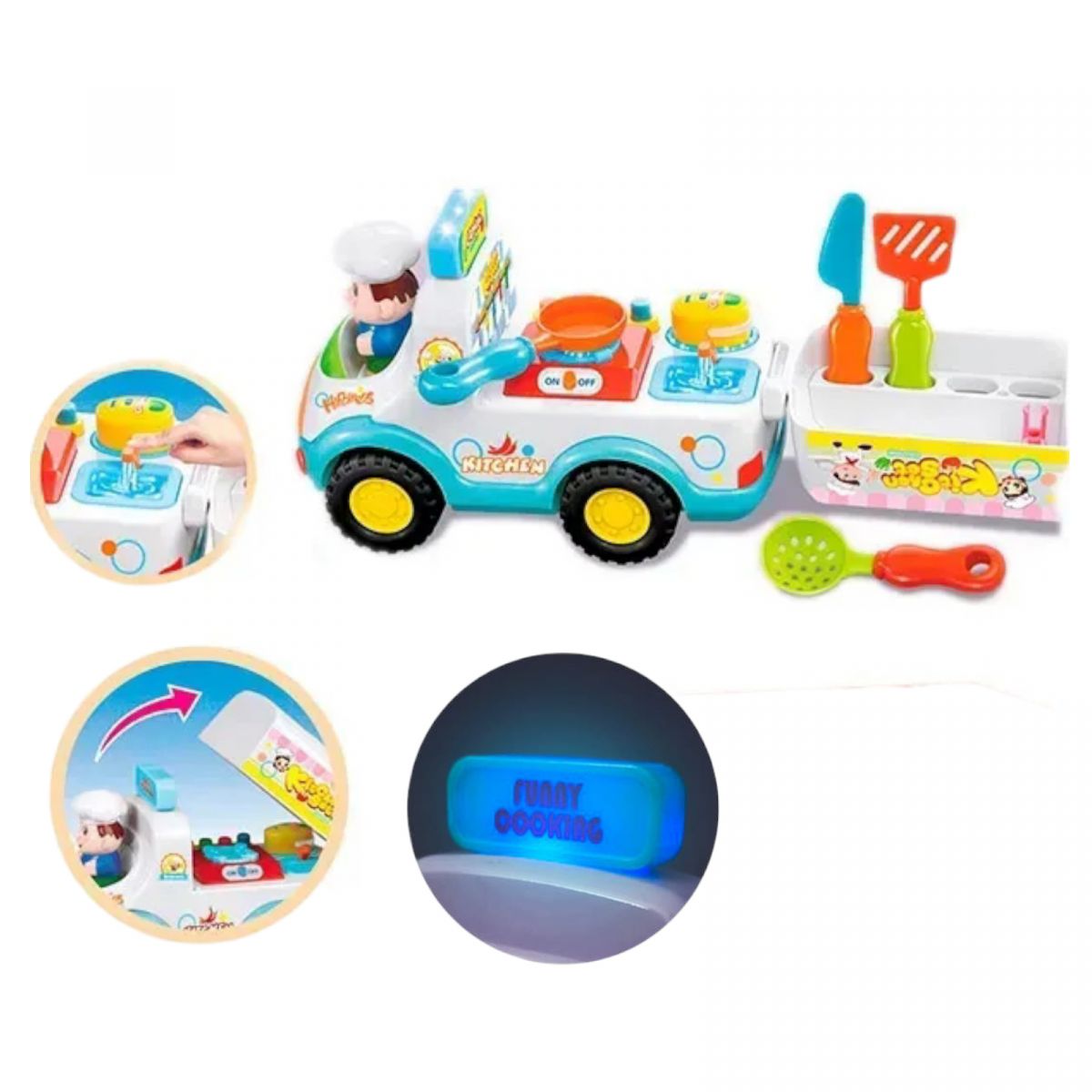 Муз.  машинка-кухня, батар. , короб. 40*14. 5*18 см  фото 2