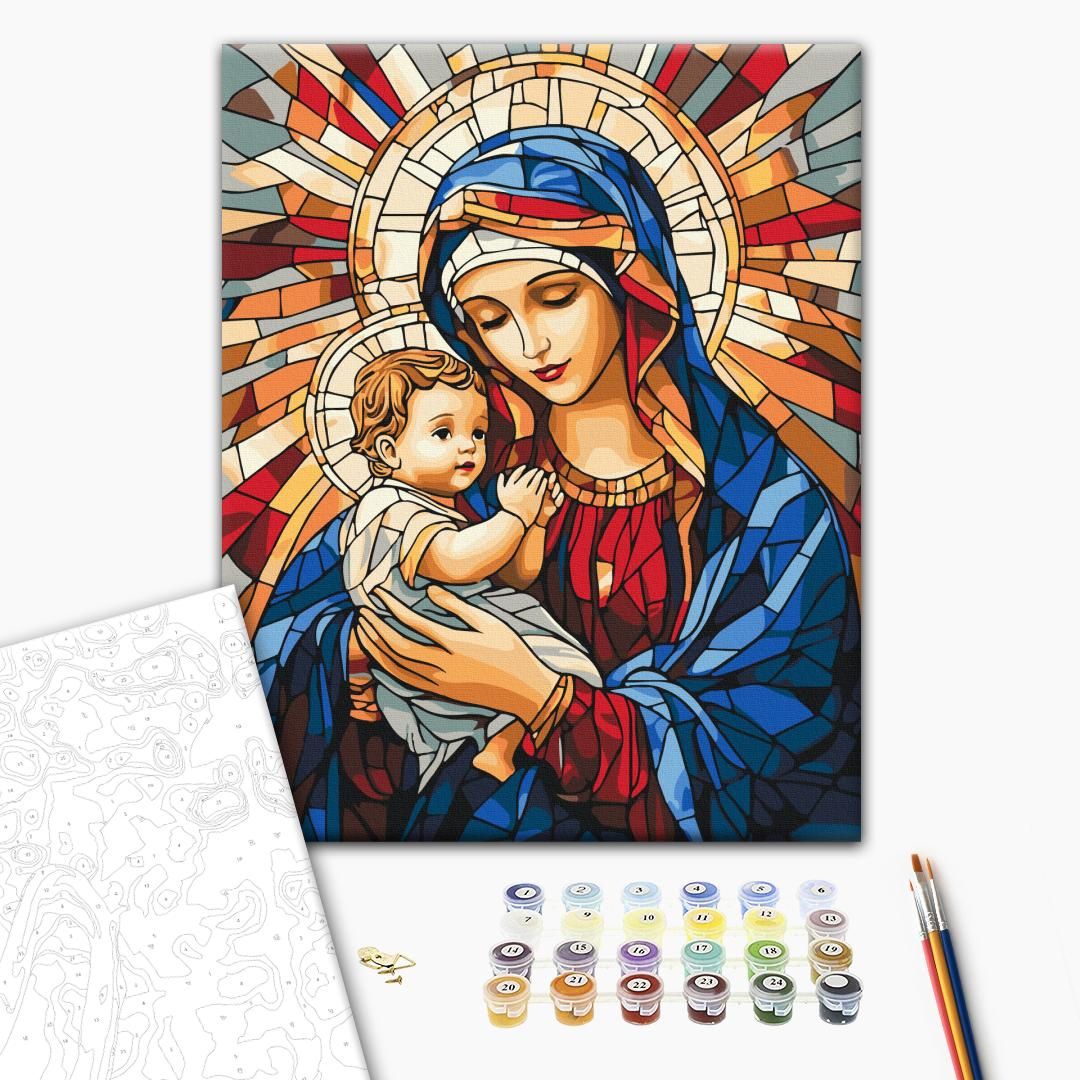 Картина по номерам "Матерь Божья с Младенцем" 40x50 см.  фото 2