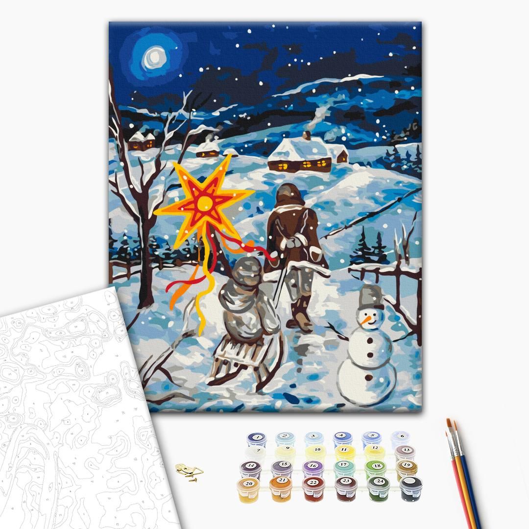 Картина по номерам "Рождественский вечер" 40x50 см.  Карина Зимина  фото 2