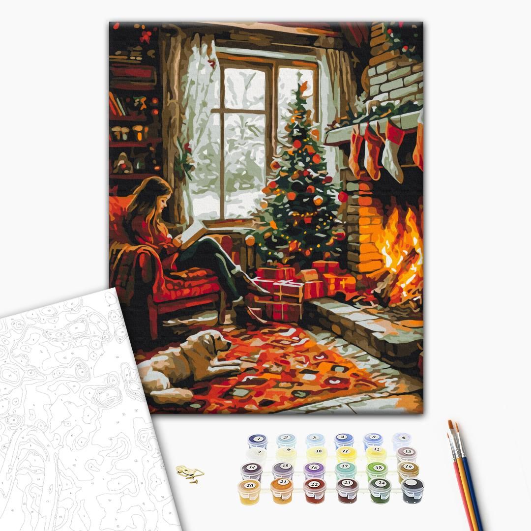 Картина по номерам "Уют зимнего вечера" 40x50 см.  фото 2