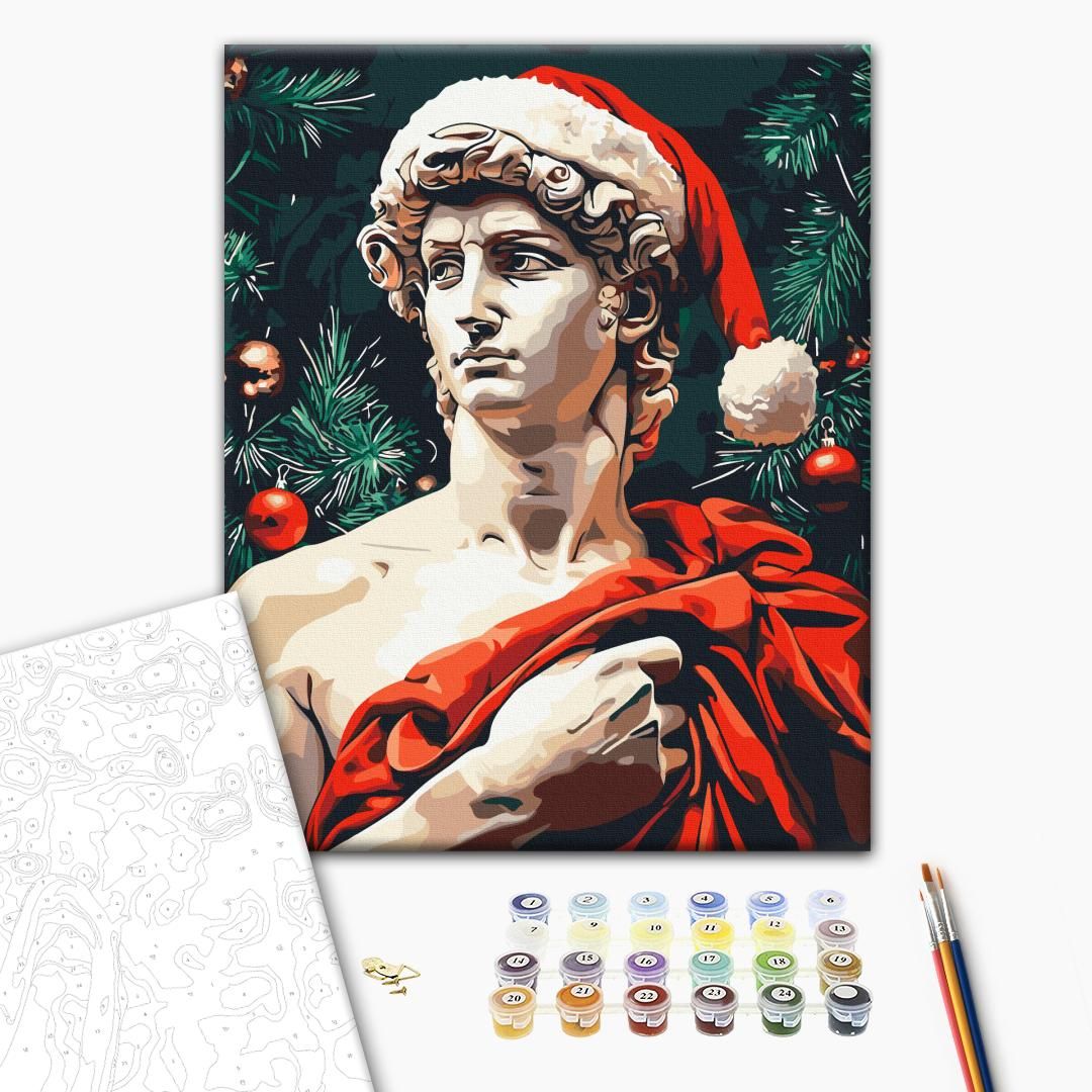 Картина по номерам "Давид в новогоднем настроении" 40x50 см.  фото 2