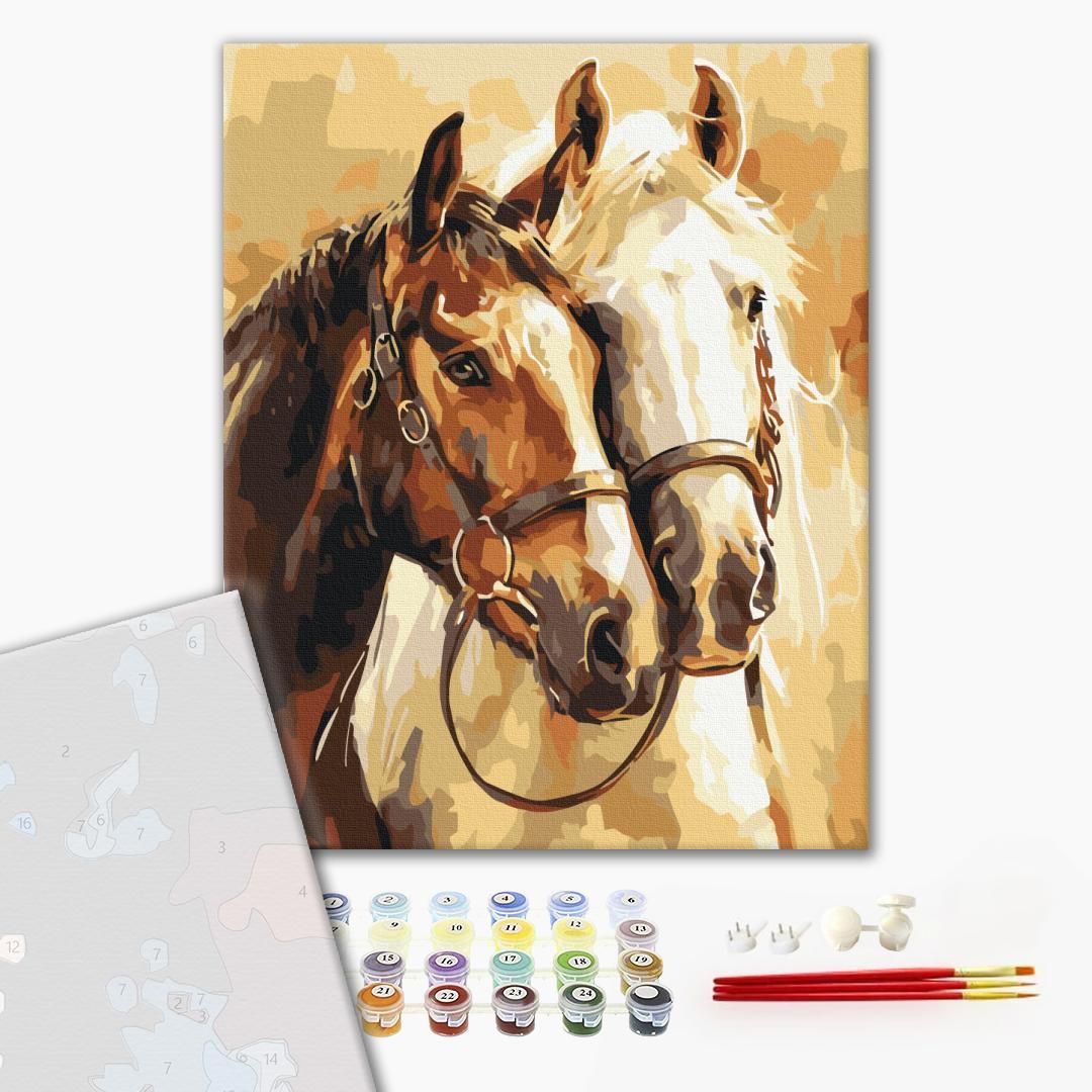 Картина по номерам "Благородные кони" 30x40 см.  фото 2