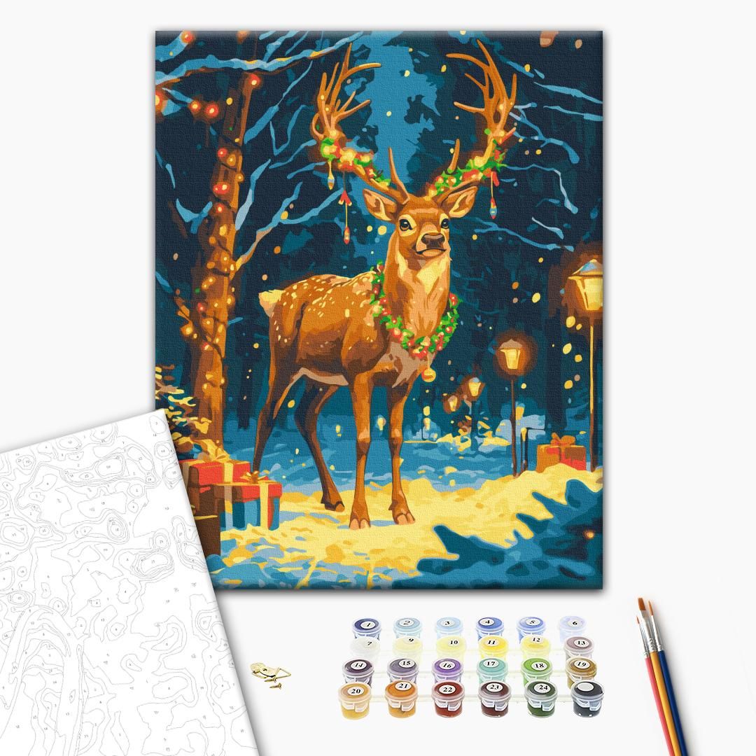 Картина по номерам "Рождественский олень" 40x50 см.  фото 2