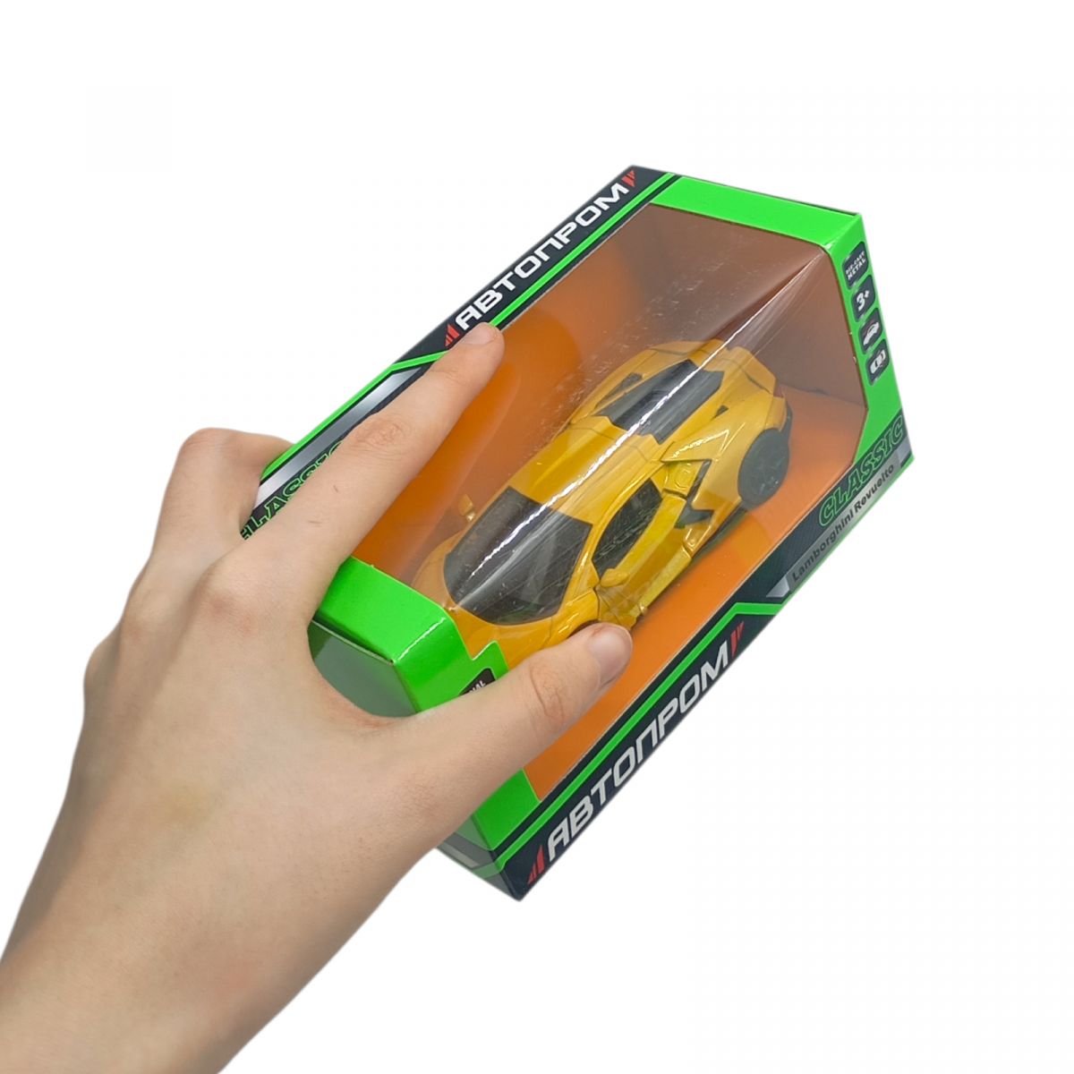 МАШИНА АВТОПРОМ Lamborghini Revuelto (ЖОВТА) 16*8*8 см.  фото 2