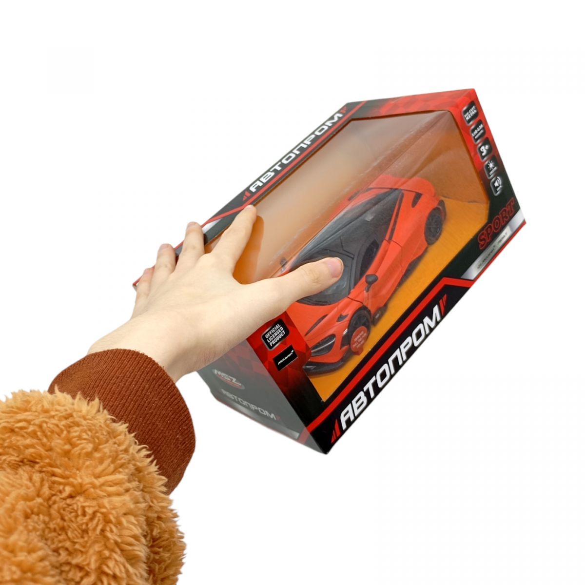 Машина мет.  1:24 "McLaren 765 LT", батар. , світло, звук, відкр. двері, короб.  24,5*12*10см  фото 2