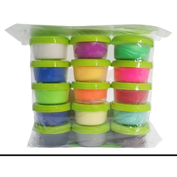 Набір для ліплення з повітряним пластиліном в стаканчиках, 15 кольорів  фото 2