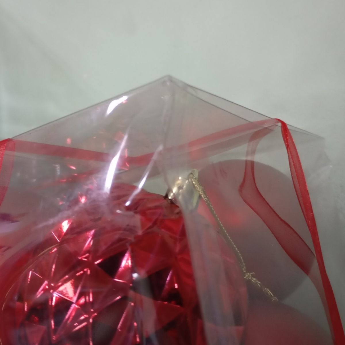 Уцінка.  Новорічні прикраси кульки, 30 штук, (ЧЕРВОНІ) - Пошкоджене пакування  фото 2