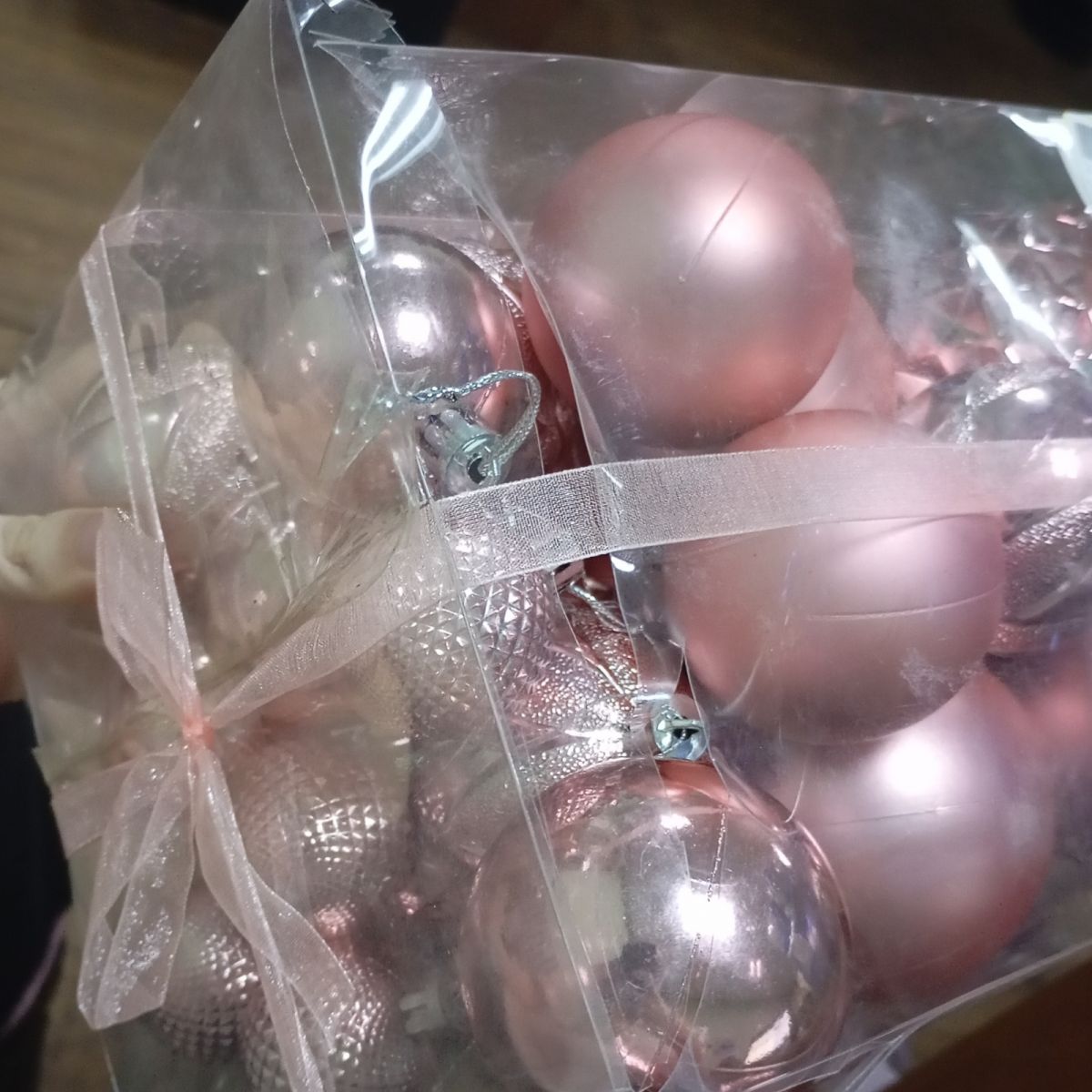 Уценка.  Новорічні прикраси кульки, 30 штук, (РОЖЕВА) - Повреждена упаковка  фото 2