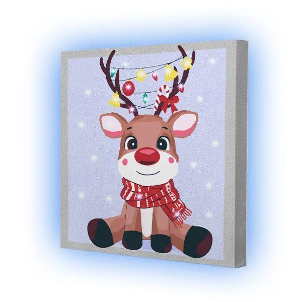 Картина по номерах зі світлодіодною підсвіткою "Оленя" 25x25 см  фото 2