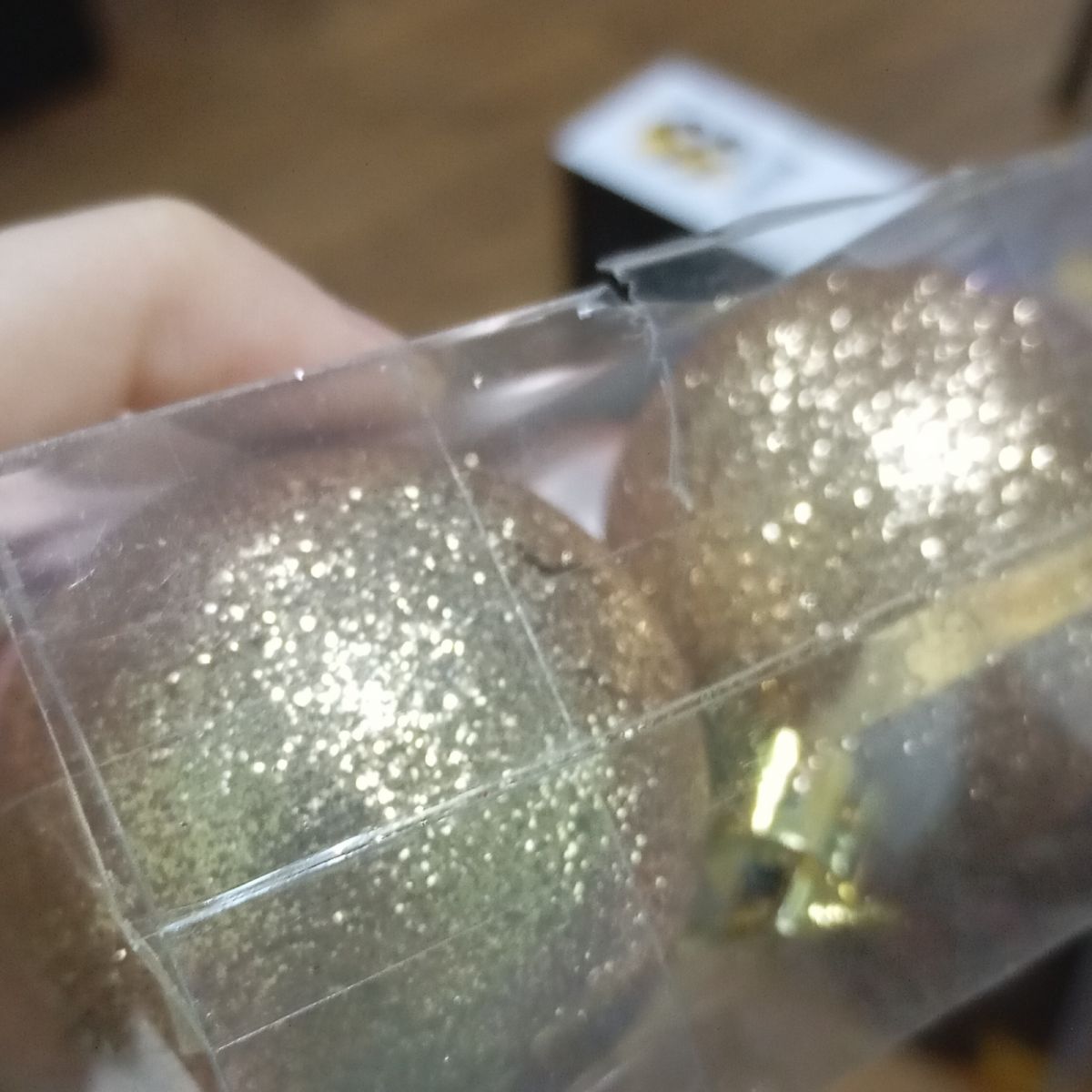 Уценка.  Новорічні прикраси 6 штук, кульки, (ЗОЛОТІ) - Повреждена упаковка  фото 2