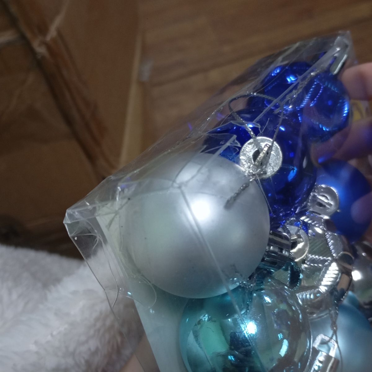 Уценка.  Новорічні прикраси, 9 штук, кульки, D=4 см, у слюді   - Повреждена упаковка  фото 2