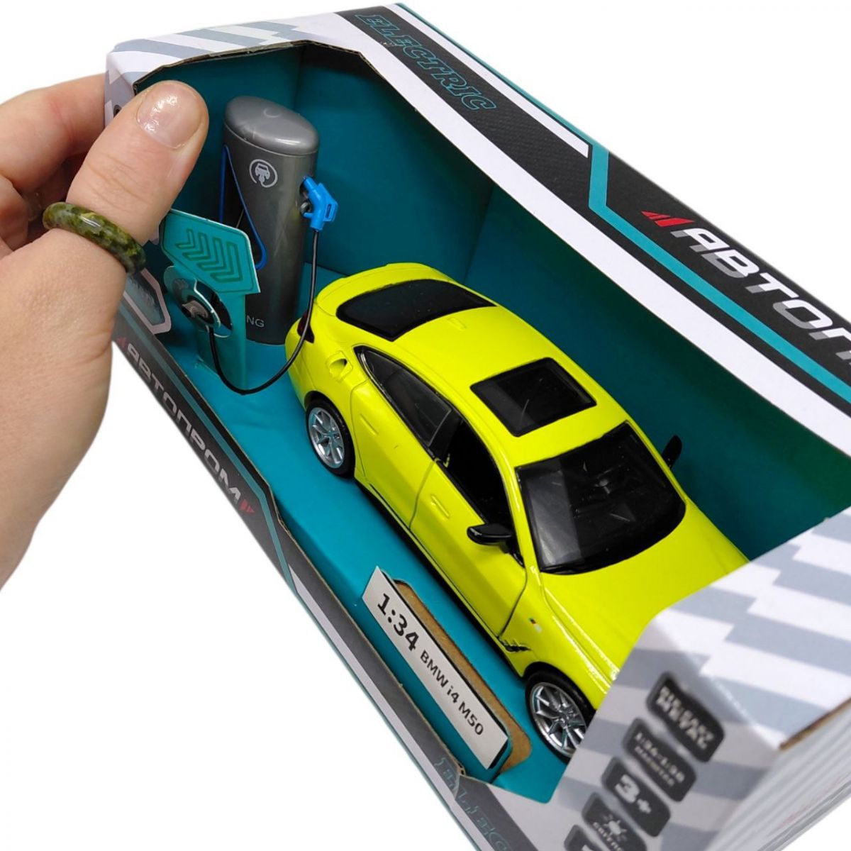 МАШИНА АВТОПРОМ (МЕТАЛЕВА) 1:34 BMW I4 M50 (САЛАТОВА)  фото 2