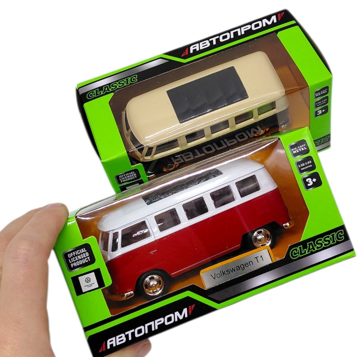 МАШИНА АВТОПРОМ, 1:38 Volkswagen T1 (ЧЕРВОНИЙ)  фото 2