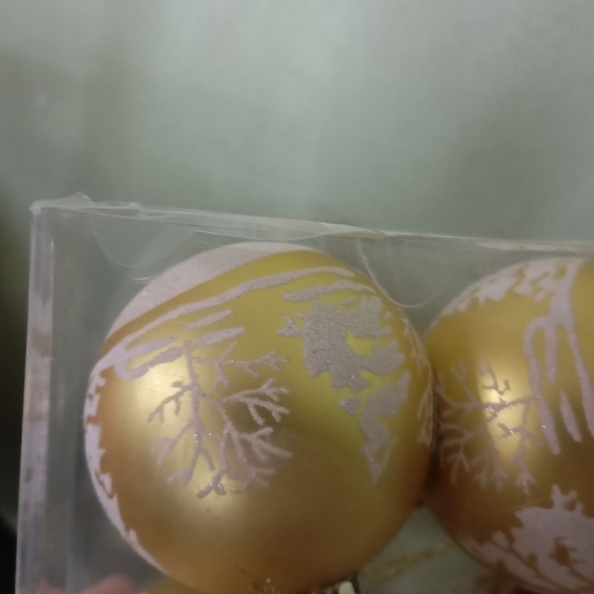 Уценка.  Новорічні прикраси, 6 штук, кульки, D=6 см, у слюді   - Повреждена упаковка  фото 2