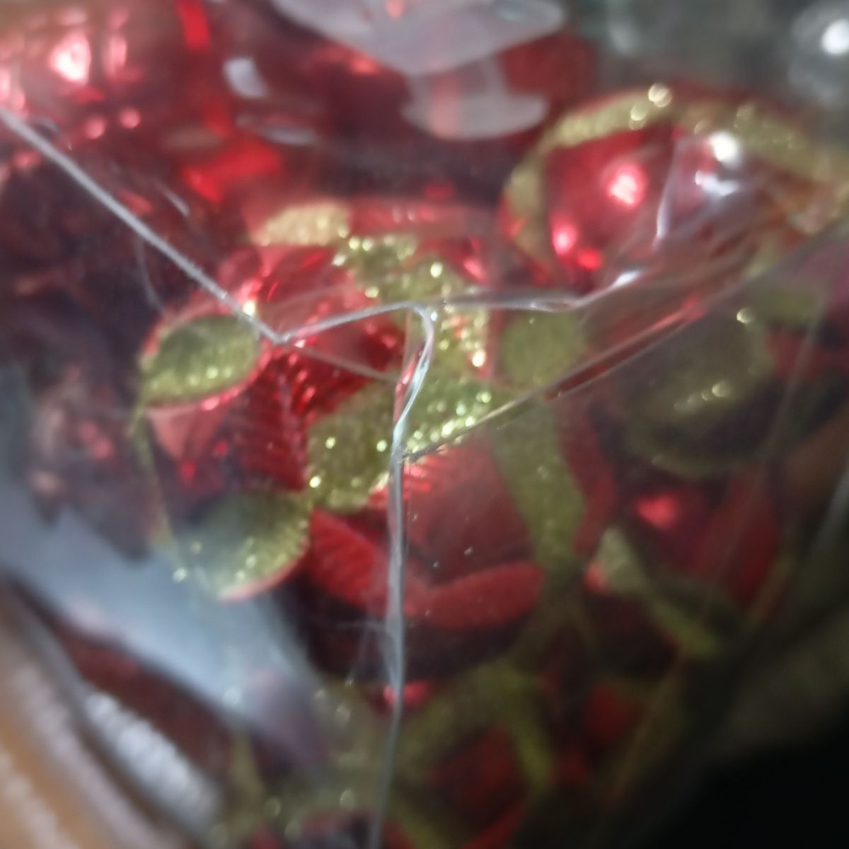 Уцінка.  Новорічні прикраси, 24 штук, кульки, D = 5,5  см, у слюді   - Пошкоджена упаковка  фото 2