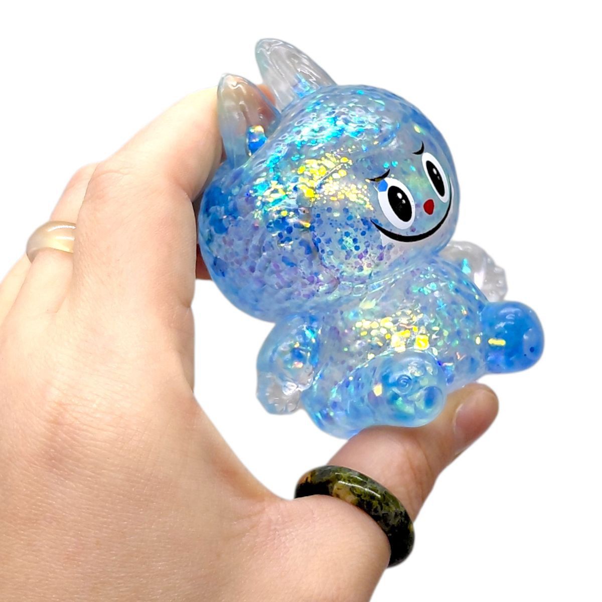 Антистрес жуйка-тягучка "Монстрик Лабубу" 10 см (ПОМАРАНЧЕВИЙ)  фото 2