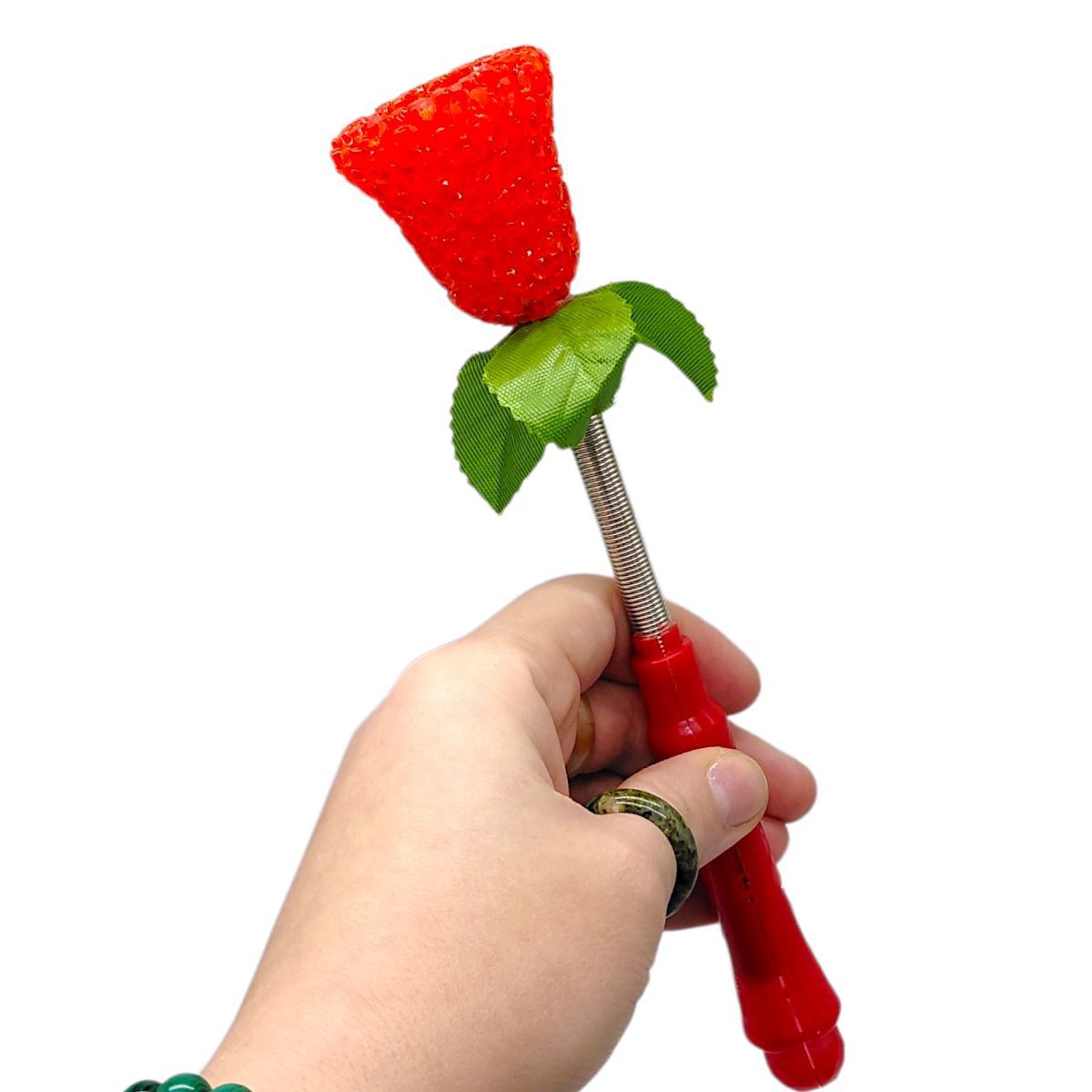 Цукрова паличка КВІТКА, що світиться (ЧЕРВОНА)  фото 2