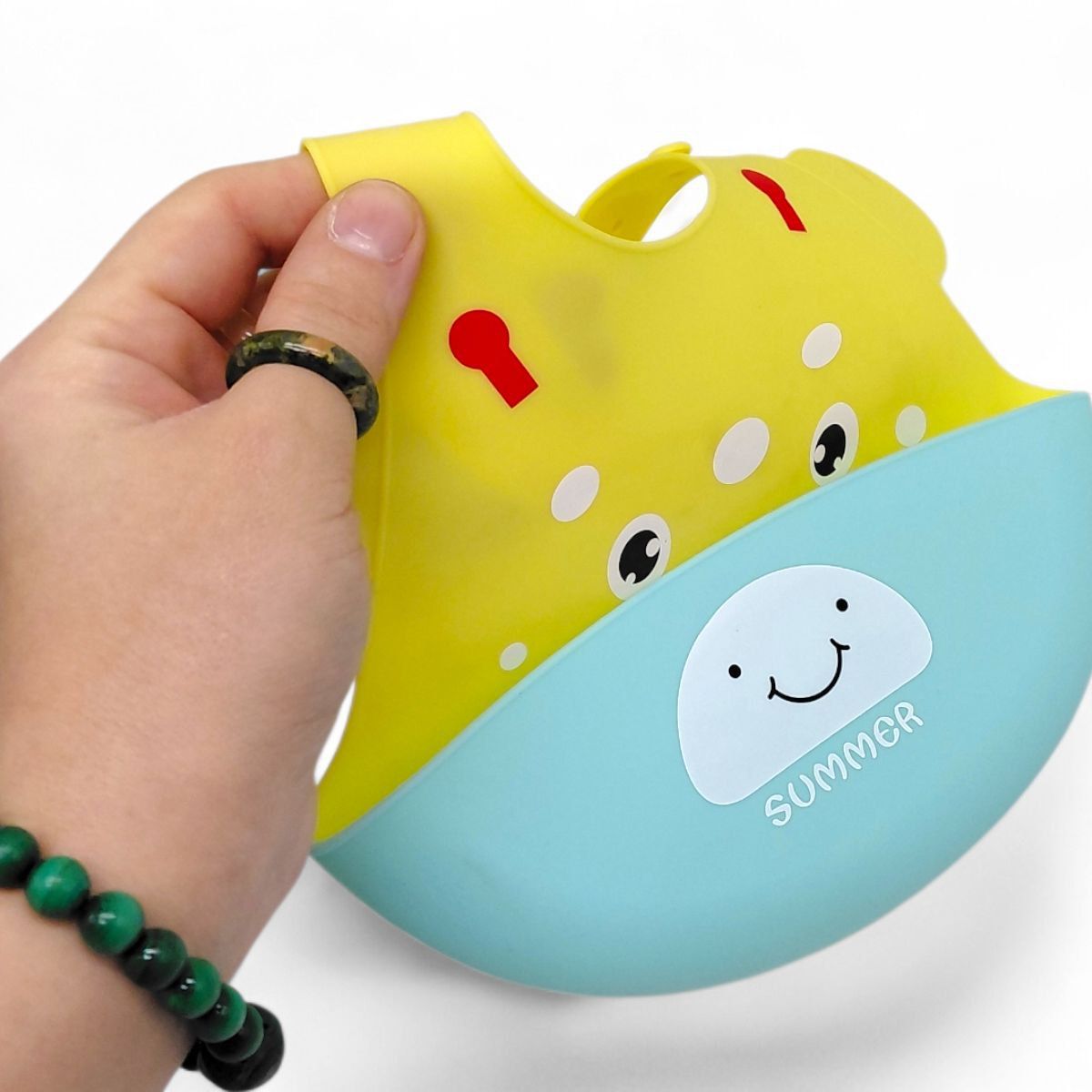 Слинявчик силіконовий (ЖОВТИЙ ЖИРАФ)  фото 2