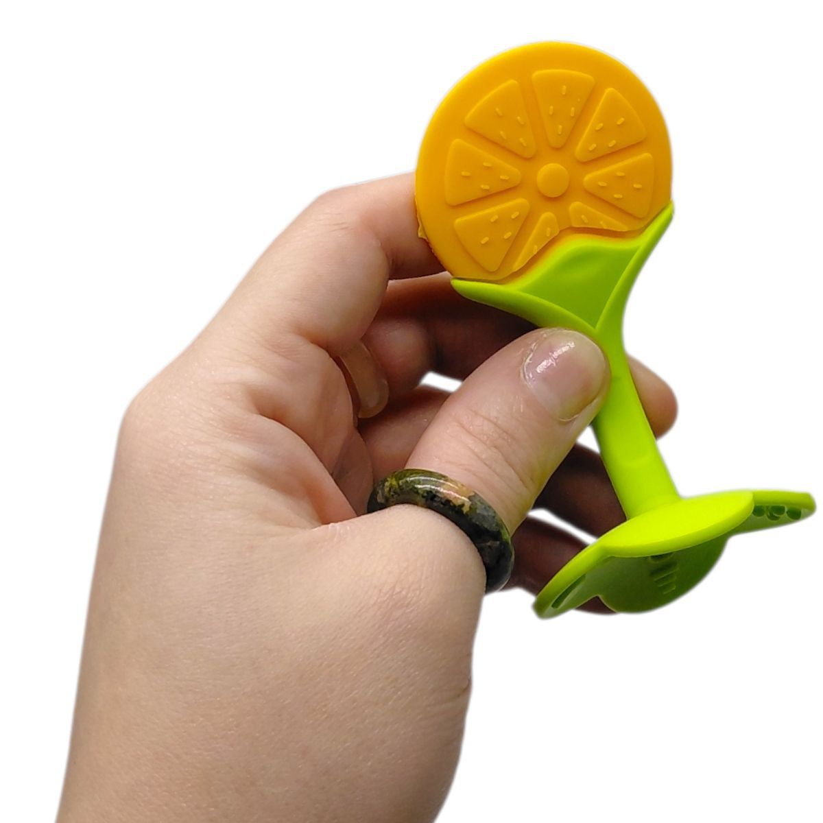 Силіконовий прорізувач Фрукти (РОЖЕВИЙ)  фото 2