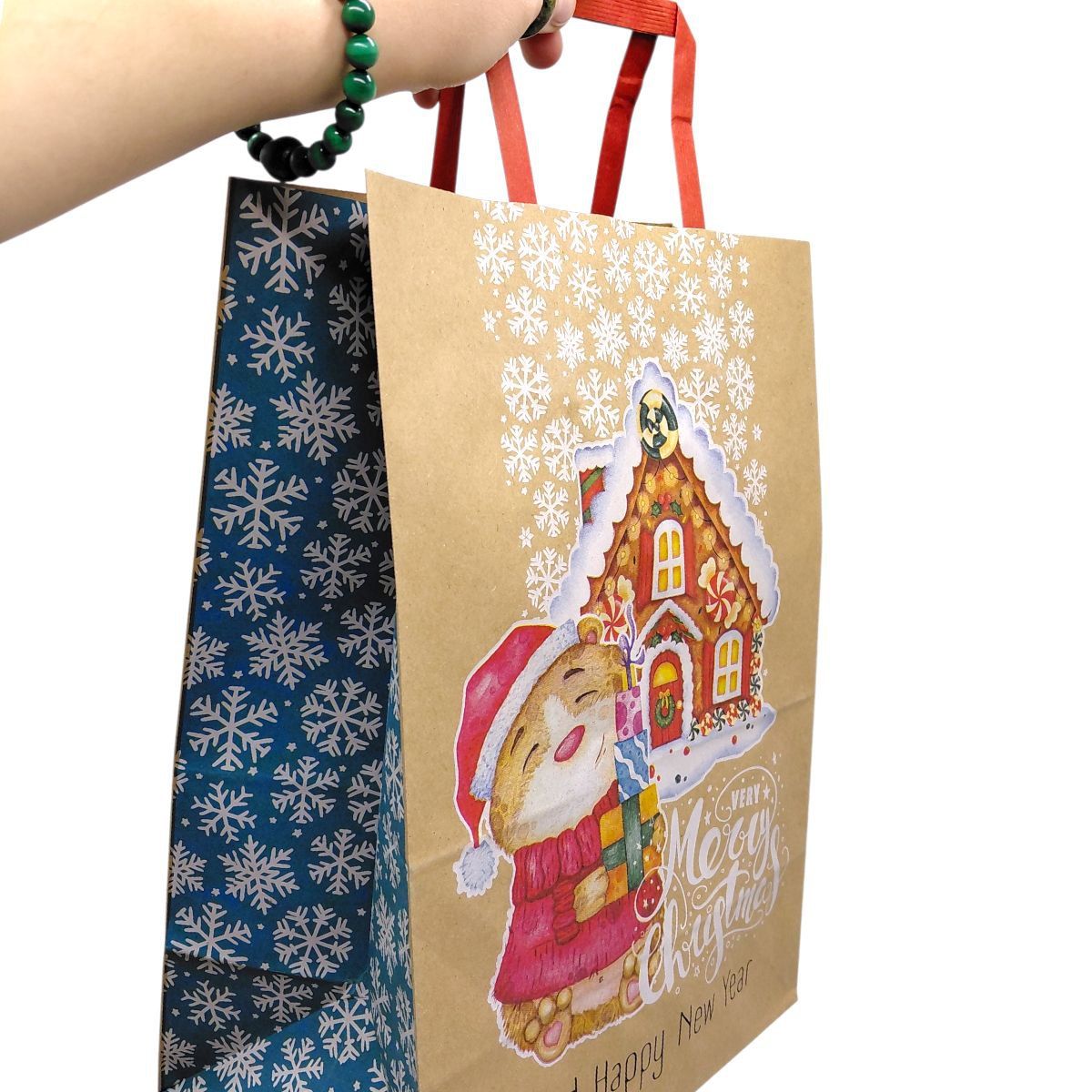 Пакет паперовий з ручками Крафт(25х15х34 см)  фото 2