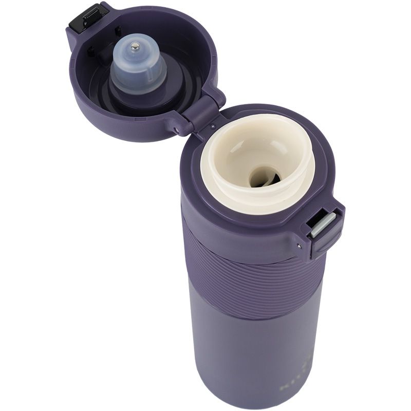 Термос з термодатчиком 450 мл,  фіолетовий  фото 2