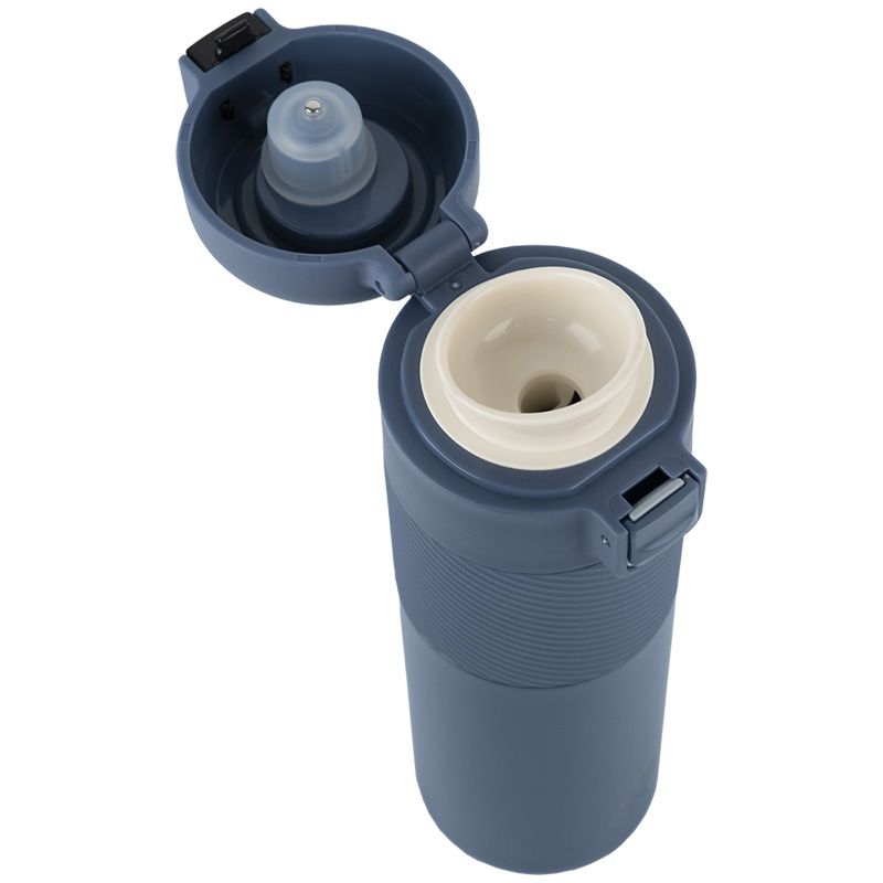 Термос з термодатчиком 450 мл,  синій  фото 2