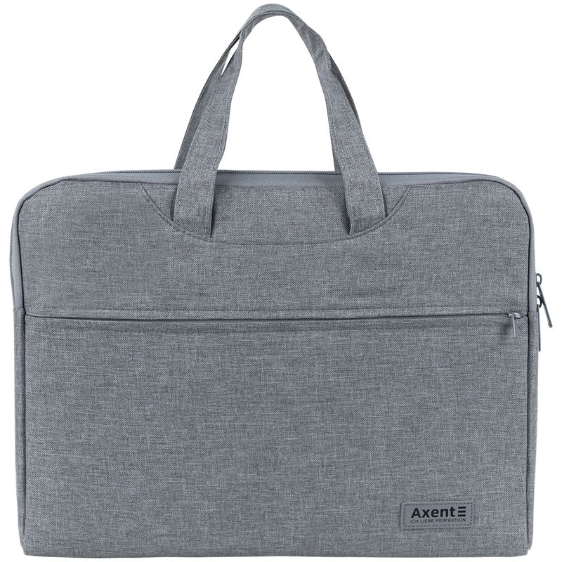 Сумка для документів текстильна А4, 1 відділ, світло-сіра  фото 2