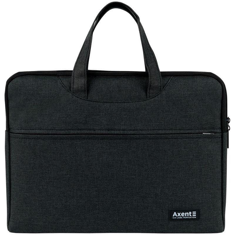 Сумка для документів текстильна А4, 1 відділ, темно-сіра  фото 2