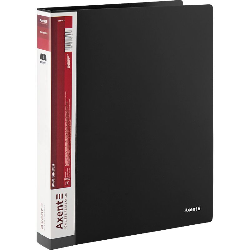 Папка на 4-х кільцях, 35 мм, чорна  фото 2