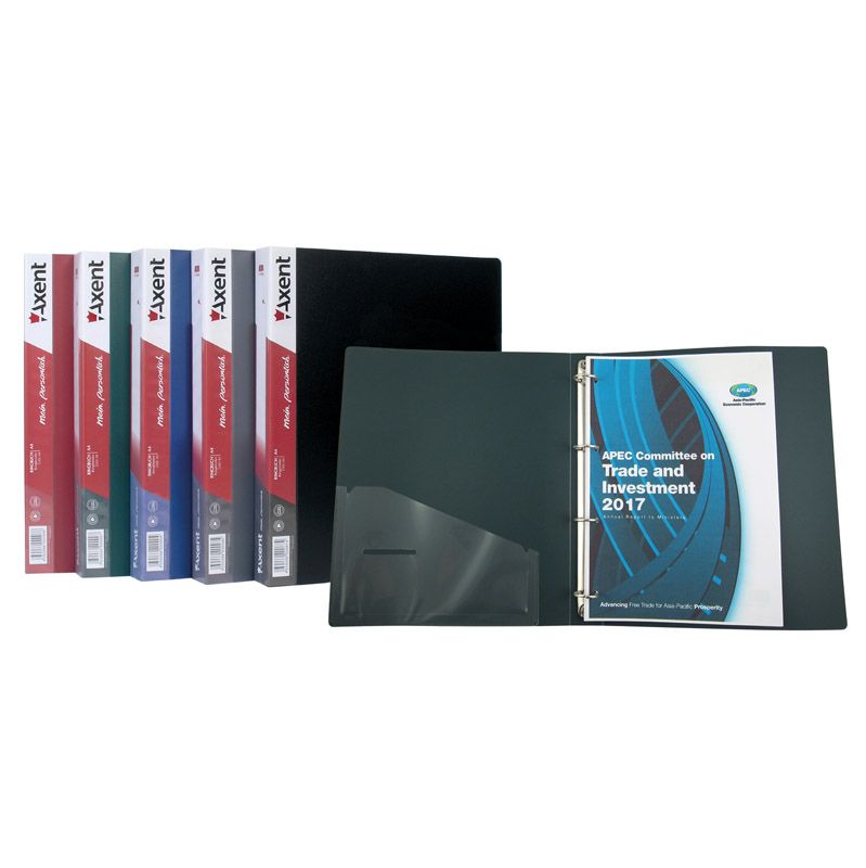 Папка на 4-х кільцях, 35 мм, синя  фото 2